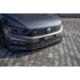 Накладка сплиттер на передний бампер на Volkswagen Passat B8 R-Line